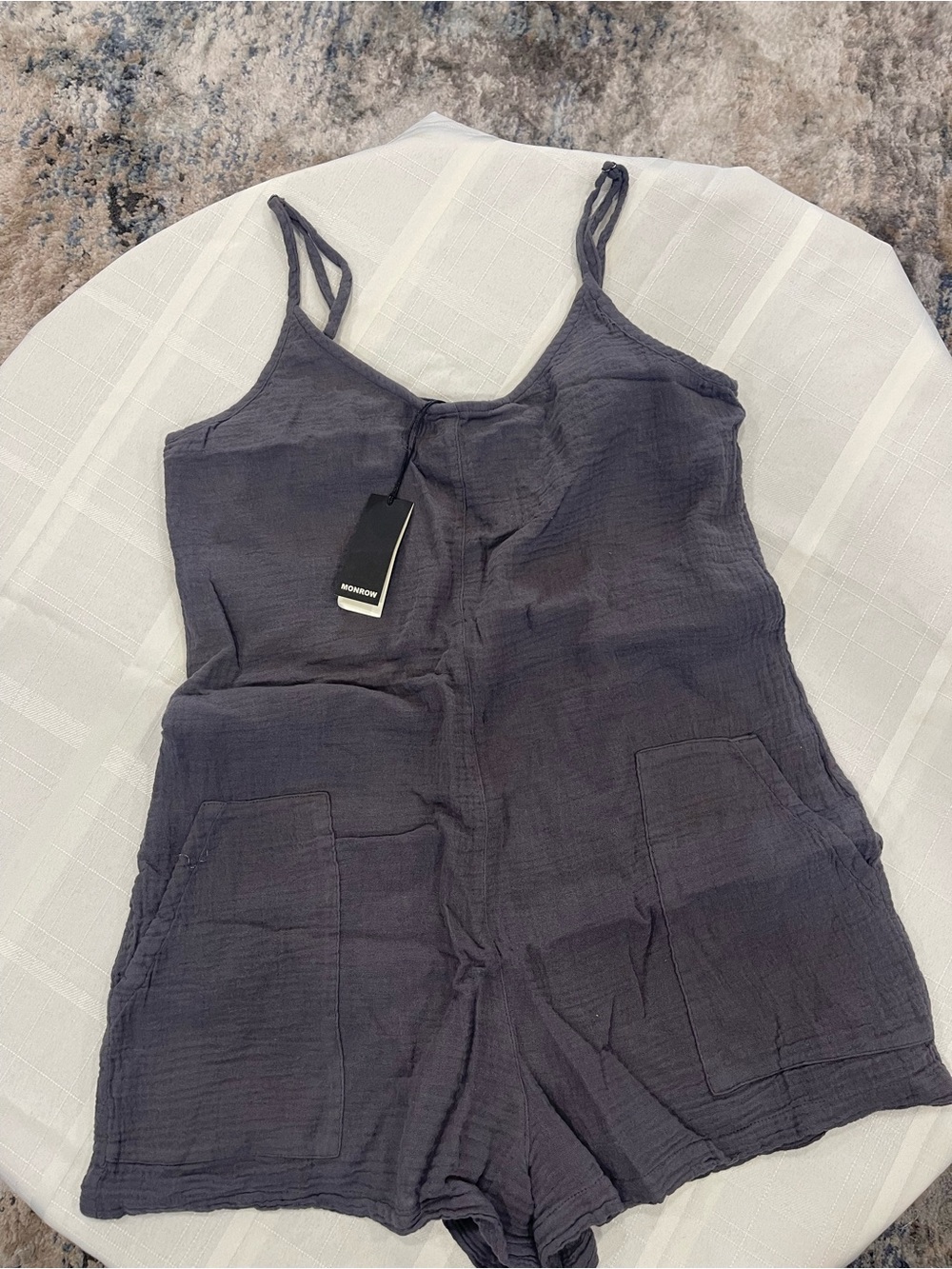 Monrow Gray Cotton Top